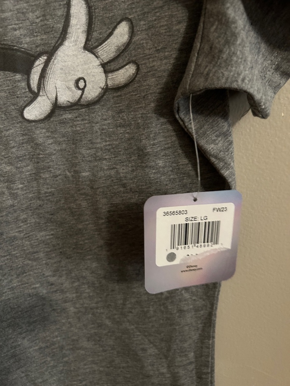 Disney Gray Mickey Mouse Graphic Tee with Red and Yellow Accents - Picture 2 of 3
